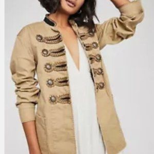 Free People Military Band Button Jacket Coat
